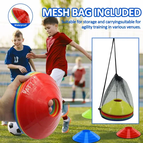 Miniatura 5 de Soccer Cones for Training, 100/15 Pack Agility Cones with Carry Bag, Multi-Color Disc Cones for Sports Training, Soccer, Football, Basketball, Field