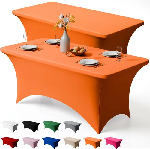 Miniatura 21 de Trlyc Paquete de 1 mantel rectangular de elastano de 4 pies – 48 x 30 pulgadas, resistente a las arrugas, para bodas, fiestas, banquetes, picnic