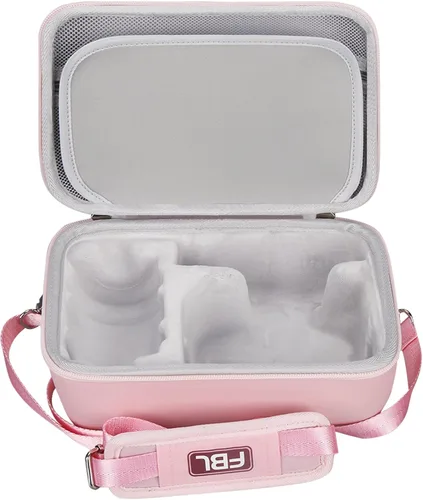 Miniatura 4 de FBLFOBELI Estuche de almacenamiento de viaje EVA para Canon EOS Rebel T7 / T8i / T5 / R50 / R100 Cámara DSLR con lente de 18-55mm, Bolsa de Rosa