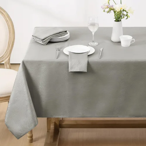 Miniatura 16 de Softalker - Mantel jacquard rectangular, diseño en espiral, resistente al agua y a las manchas, antiarrugas, tela de mesa pesada y libre de arrugas