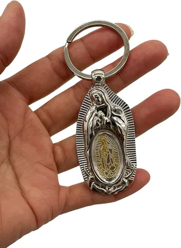 Miniatura 3 de RBN Llavero de la Primera Comunión Favor (12 PCS) Nuestra Señora de Guadalupe Bautismo Llavero Metal Recuerdos para Primera Comunión Bautizo