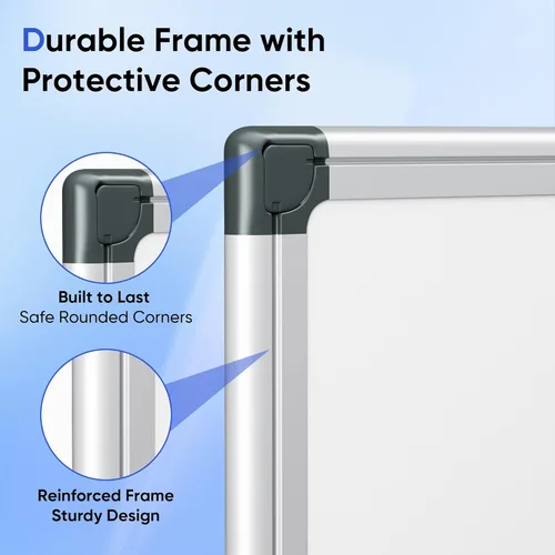 Miniatura 6 de Pizarra blanca magnética para colgar de 36 x 24 pulgadas para pared, pizarra de borrado en seco para oficina, escuela, hogar, marco plateado