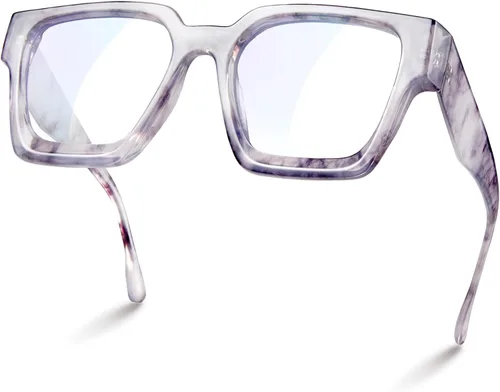 Miniatura 24 de livho Marco de gafas de gran tamaño para mujer y hombre, lentes rectangulares de moda para computadora, marco elegante *Tortuga de coco