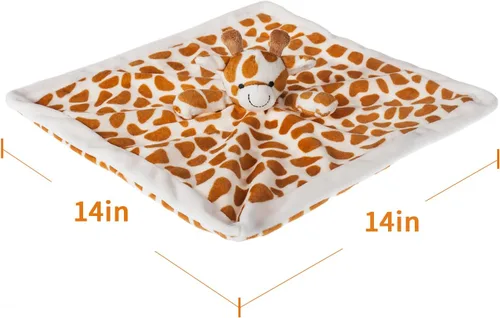 Miniatura 6 de Apricot Lamb Manta de seguridad de lujo para acurrucarse con diseño de jirafa con lindos animales de peluche, manta de personaje para el cuarto