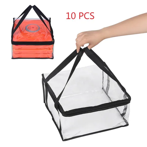 Paquete de 10 bolsas organizadas transparentes de 11.8 x 11.8 x 7.48 pulgadas para conos de tráfico plegables de 28 pulgadas [conos no incluidos]