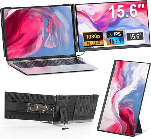 Miniatura 11 de Cevaton Extensor de pantalla para laptop, monitor portátil ultradelgado y ligero de 14.1 pulgadas para portátiles de 13 a 17 pulgadas, monitor dual
