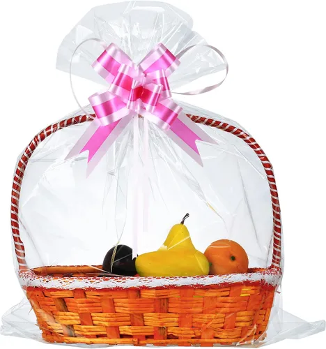 Miniatura 20 de Paquete de 100 bolsas de celofán grandes de 24 x 30 pulgadas, bolsas de regalo de celofán transparente, extra grandes de 2.3 mil, bolsas de celofán