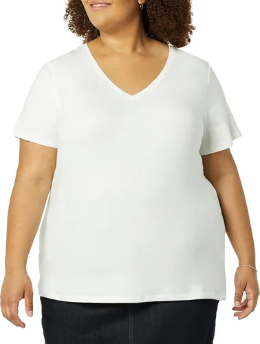Miniatura 2 de Tienda Essentials Camiseta de manga corta con cuello en V para mujer, paquete múltiple