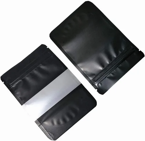 Miniatura 4 de PABCK 100 bolsas resellables de 3.5 x 5.1 pulgadas, color negro mate con sellado térmico para ventana, bolsas de papel de aluminio