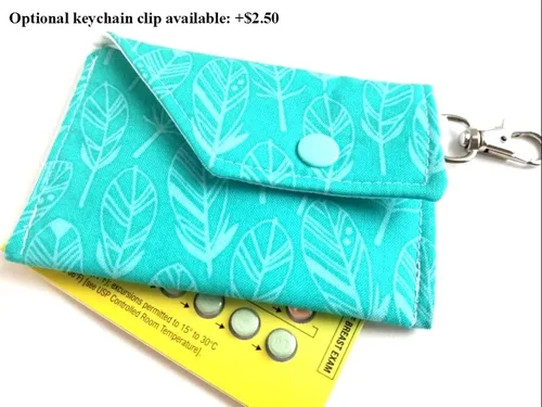 Miniatura 4 de Birth Control Case Sleeve with Snap Closure and Optional Keychain Clip -Arches or rainbows