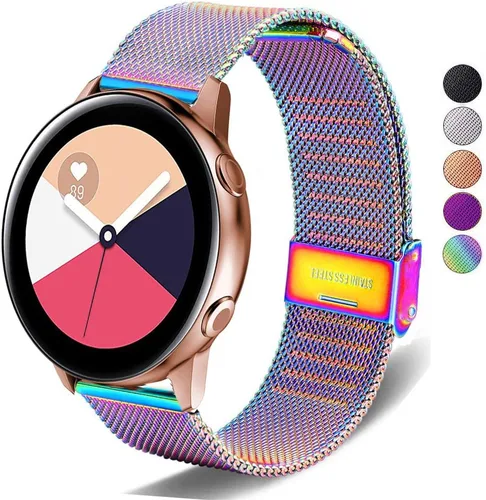 Correa compatible con Galaxy Watch 4/4 Classic / 5/5 Pro / 6/6 classic / 3 1.614 in / Galaxy Watch 1.654 in / Active 2, correa de repuesto de malla