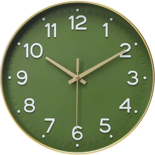 Miniatura 9 de MEIRED Reloj de pared de 12 pulgadas, silencioso sin tictac, funciona con pilas, reloj de pared redondo moderno y simple estilo decorativo