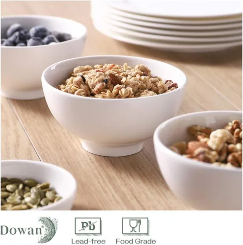 Miniatura 3 de Cuencos para postre/arroz Dowan de 10 oz, 4 paquetes, color blanco, apilable