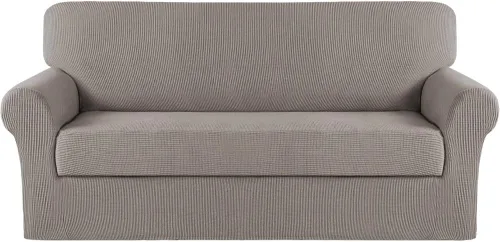 Miniatura 38 de Turquoize Fundas para sofá lavables de 2 piezas, fundas para sofá de 3 cojines, fundas elásticas para sofá con parte inferior elástica, tela