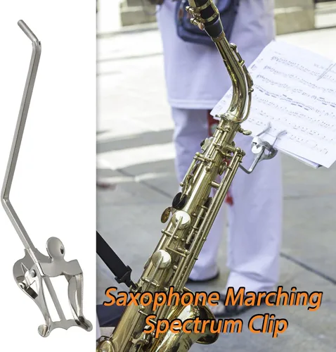 Miniatura 3 de Lovermusic Reemplazo de la lira del sostenedor del clip de la abrazadera del zócalo redondo de plata para el saxofón tenor alto