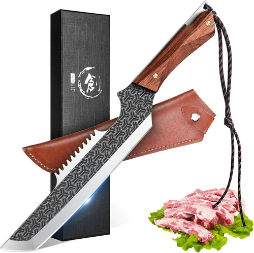 Miniatura 10 de ROCOCO Cuchillo de carnicería para carne Cuchillo único que ahorra esfuerzo Cuchillo de cocina profesional Cuchillos de chef de acero inoxidable