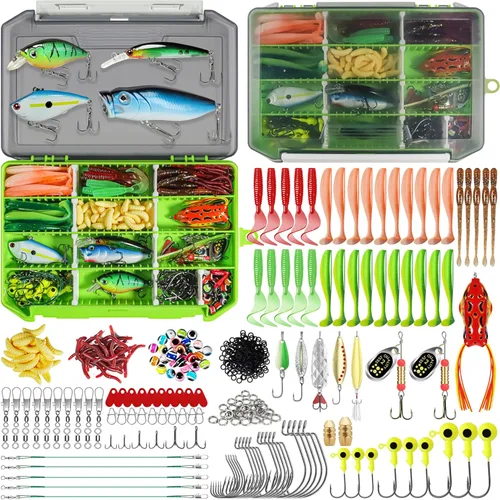 Miniatura 9 de Kit de Accesorios de Señuelos de Pesca GOTOUR con Caja de Aparejos, Anzuelos de Pesca Señuelo de Crankbait de Pececillo, Señuelo de Rana, Señuelo