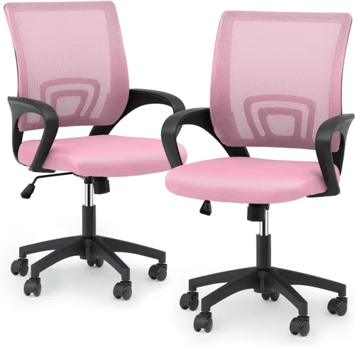 Miniatura 10 de Magshion Silla de oficina, silla ergonómica de escritorio de malla con respaldo medio, silla de computadora con ruedas con soporte lumbar y cómodos