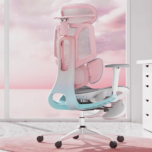 Hbada E3 Pro Silla de oficina ergonómica, silla de oficina grande y alta, con soporte lumbar dinámico de 3 zonas, reposacabezas ajustable 4D, Rosa