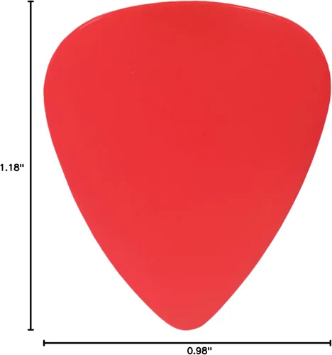 Miniatura 2 de Púas de plástico ABS para guitarra o bajo, calibre medio de 0.028 in, forma 351, paquete de 50 Rojo
