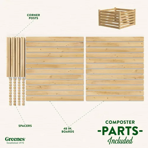 Miniatura 5 de Greenes Fence Premium Cedar Wood Composter, 31" L x 31" W x 31" H (3/4" Thick) / 128.96 gallons - Made in USA with North American Cedar