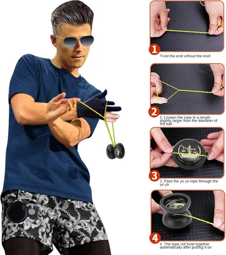 Miniatura 3 de Yoyo Ball profesional sin respuesta de aleación de aluminio de alto rendimiento Yo Yo para adolescentes y adultos Ejercicio manos en habilidad