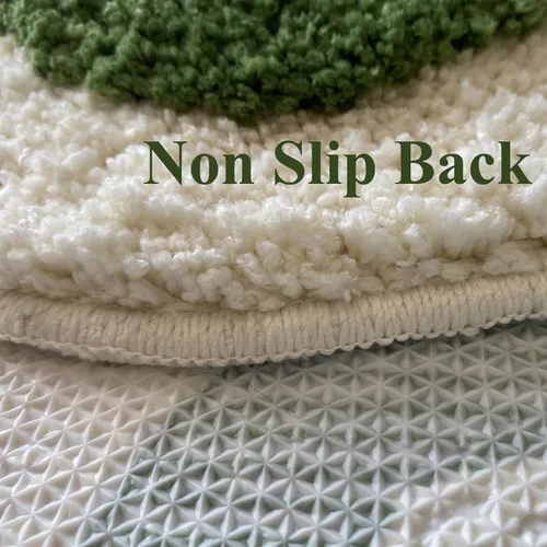 Miniatura 4 de Bathoom Rugs - Alfombra de baño verde con texto en inglés "You Look Good", antideslizante, lavable, absorbente, para ducha, pequeña, bonita
