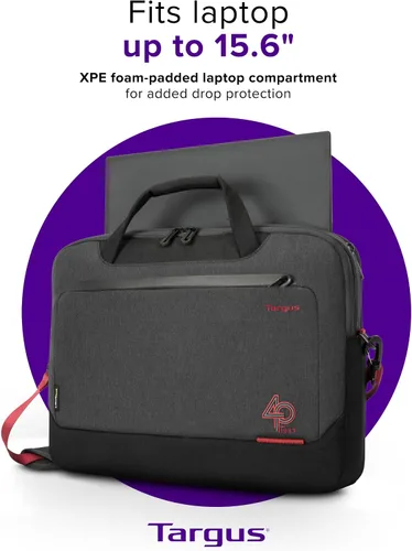 Miniatura 3 de Targus Maletín EcoSmart Cypress para el 40 aniversario, se adapta a portátiles de hasta 15.6 pulgadas, mochila ecológica hecha de 21 botellas de PET