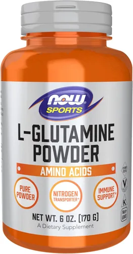 NOW Foods Sports Nutrition, L-glutamina en polvo puro, transportador de nitrógeno*, aminoácido, 6 onzas