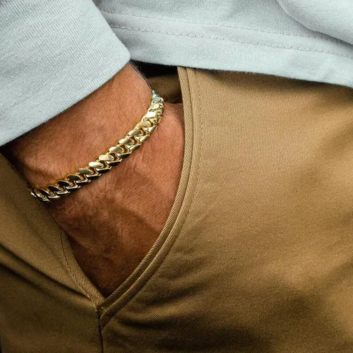 Miniatura 5 de Stainless Steel Cuban Chain Bracelets for Men Women 6.577.589inch Stainless Steel Bracelet Gold Plating Silver Stainless Steel Fashion Jewelry
