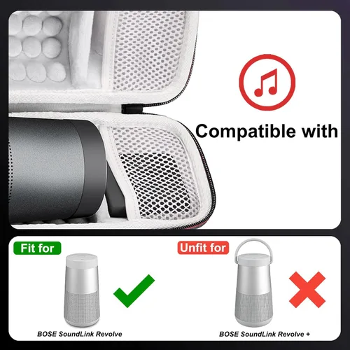 Miniatura 2 de LTGEM - Carcasa rígida de EVA para altavoz Bluetooth Bose SoundLink Revolve or Revolve (Serie II) con bolsillo de malla, color negro