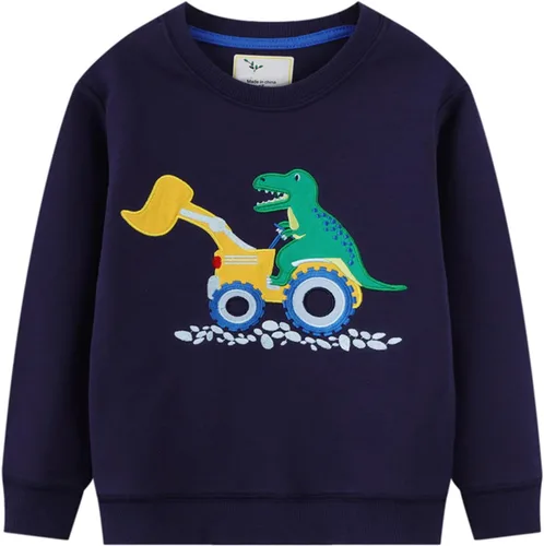Miniatura 2 de LOKTARC Paquete de 2 sudaderas para niños pequeños con estampado de manga larga y cuello redondo