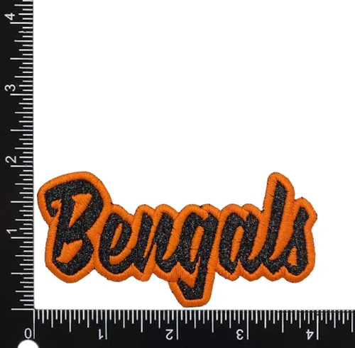 Miniatura 2 de Bengals, espíritu escolar, bordado, parche para planchar (2 x 4 pulgadas) Bengals, espíritu escolar, parche para planchar