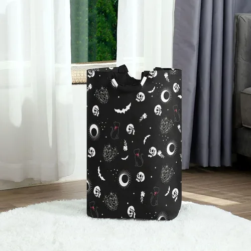 Miniatura 9 de Cesta de lavandería plegable de araña de Halloween con asas acolchadas, impermeable, duradera, cesta de almacenamiento para juguetes, organizador
