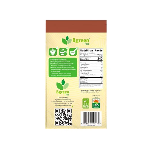 Miniatura 2 de Big Green Organic Food - Ramen orgánico de mijo y arroz integral, sin gluten, sin OMG, vegano, kosher (5)
