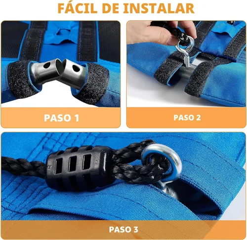 Miniatura 4 de TURFEE - Juego de columpio de árbol de platillo de 102 cm - Capacidad de peso de 45 kg, Oxford 900D impermeable, con correas para colgar, columpios