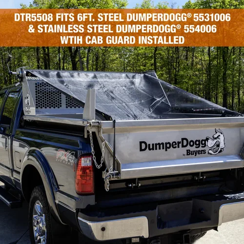 Miniatura 2 de Buyers Products DumperDogg DTR5508 Kit manual de lona para descarga con lona de malla de 5-1/3 pies x 9-1/2 pies