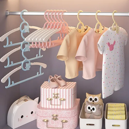 Miniatura 6 de JSF Perchas ajustables para bebés, 20 piezas de ganchos para guarderías, antideslizantes, extensibles, ideales para ropa de recién nacidos