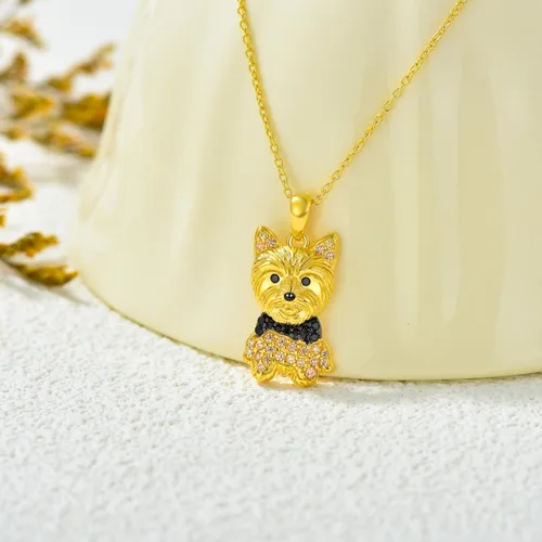 Miniatura 99 de Collares con colgante de perro de plata de ley S925 – 24 razas corgi/husky/labrador/pastor para mujer