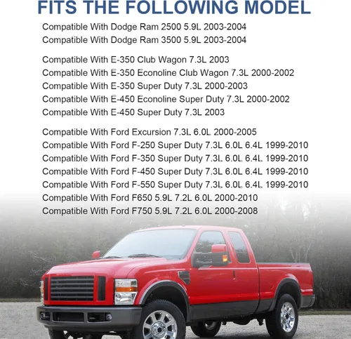 Miniatura 2 de Bomba de vacío eléctrica compatible con Ford F250 F350 F450 F550 Super Duty F650 F750 Excursion E350 E450 compatible con Dodge Ram 2500 3500