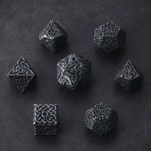 Miniatura 7 de KakapopoTCG. - Juego de dados de metal poliédrico, 7 piezas, extra pesado, extra grande, para Dungeons and Dragons. Call of Cthulhu, Pathfinder