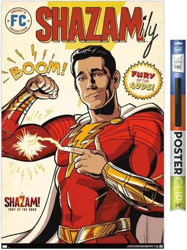 Trends International DC Comics Movie Shazam! Fury of the Gods - Póster de pared de cómic, 34 pulgadas de largo x 22.4 W, paquete de póster y clip