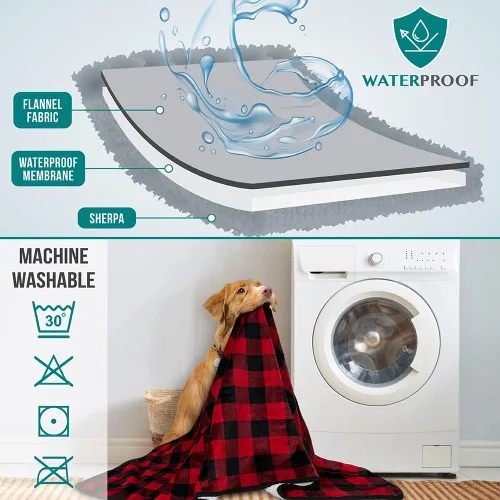 Miniatura 5 de PetAmi Manta impermeable para perros pequeños y medianos, manta para mascotas a prueba de orina para sofá cama, manta reversible a prueba de agua