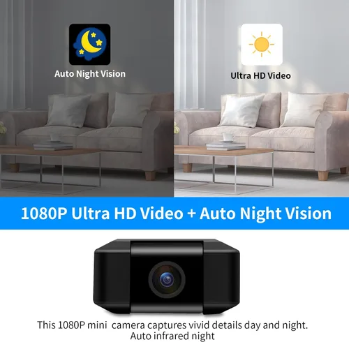 Miniatura 6 de DUVIX Mini cámara WiFi cámara oculta 1080P HD pequeña cámara de vigilancia inalámbrica con lente giratoria de 180° detección de movimiento visión