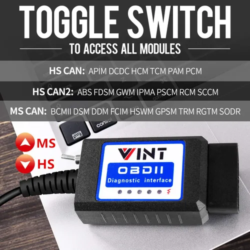 Miniatura 4 de VINT-TT55502 ELM327 USB modificado para FOSCAN ELMconfig FOCCCUS HS-CAN / MS-CAN