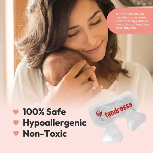 Miniatura 5 de Tendresse - Protector de pezón de silicona de 0.98 pulgadas para amamantar, alivio del dolor para pezones doloridos, protector de lactancia suave