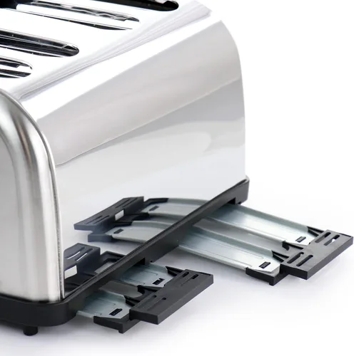 Miniatura 6 de MegaChef Tostadora de ranura ancha de 4 rebanadas con tostado variable en plata