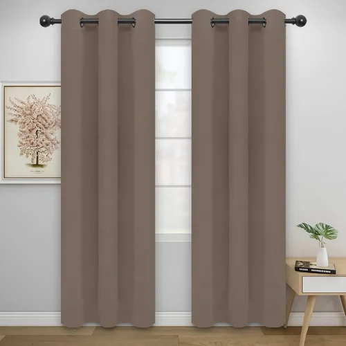 Miniatura 282 de Easy-Going - Cortinas opacas para dormitorio, aislamiento térmico sólido con ojales, cortinas de ventana para reducción de ruido, cortinas