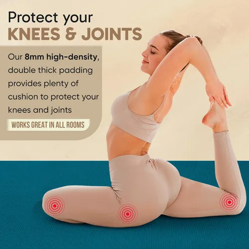 Miniatura 6 de Gorilla Mats Esterilla de Yoga Premium Grande – 6 x 4 pies, 7 x 5 pies (8mm) extra gruesa y ultra cómoda, antideslizante, esterilla de ejercicio
