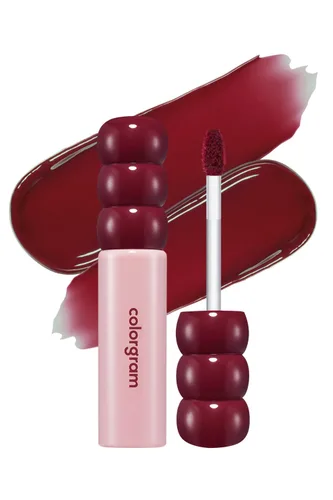 Miniatura 15 de COLORGRAM FRUITY GLASS GLOSS 01 GRAPE BLACK Brillo labial brillante no pegajoso con brillo similar al vidrio Lápiz labial hidratante de larga